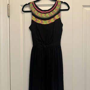 Mara Hoffman embroidered black dress
